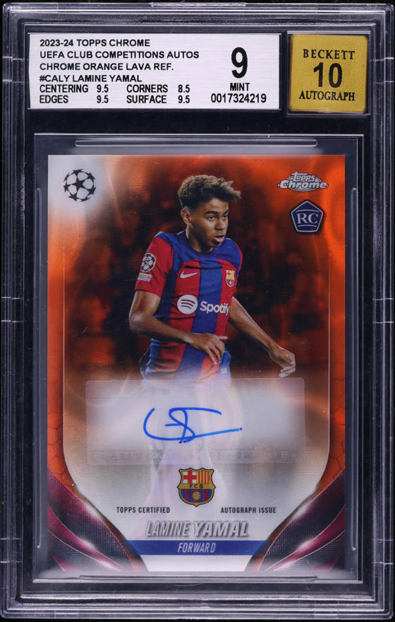 2023 Topps Chrome UEFA Orange Lava Refractor #CA-LY Lamine