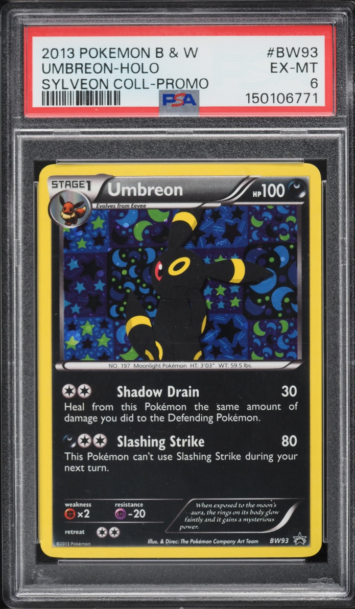 2013 Pokemon Black & White Promo Sylveon Collection Holo Umbreon #BW93 PSA 6 EXMT
