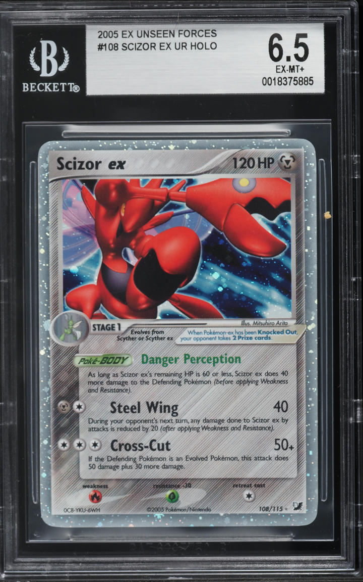 2005 Pokemon EX Unseen Forces Holo Scizor ex #108 BGS 6.5 EXMT+
