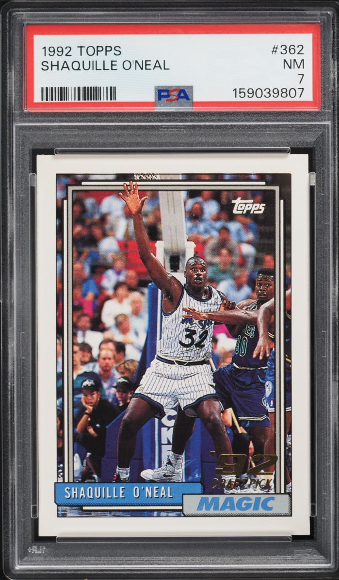 1992 Topps Basketball Shaquille O'Neal ROOKIE #362 PSA 7 NRMT