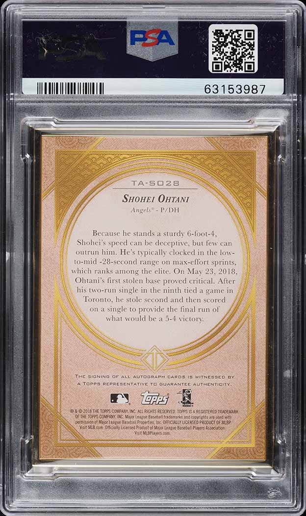 2018 Topps Transcendent Japan Shohei Ohtani ROOKIE RC AUTO 2/5 PSA 10 GEM MINT