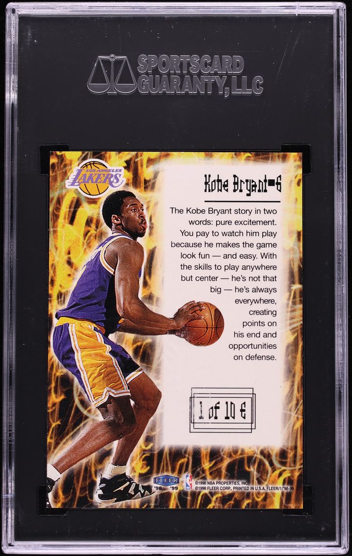 1998 Fleer Tradition Electrifying Kobe Bryant #1E SGC 10 GEM MINT