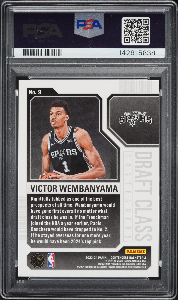 2023 Panini Contenders Draft Class Victor Wembanyama ROOKIE #9 PSA 10 GEM MINT