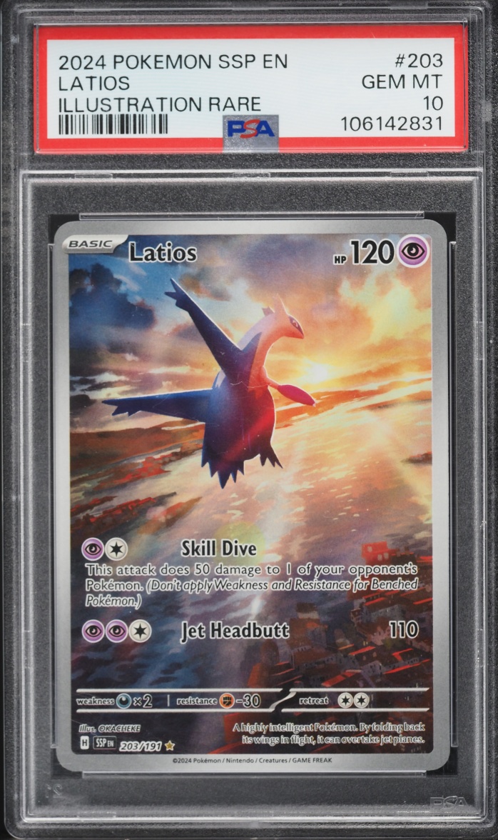 2024 Pokemon Scarlet & Violet Surging Sparks IR Latios #203 PSA 10 GEM MINT
