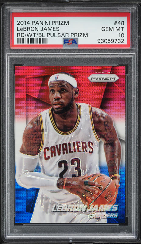 2014 Panini Prizm Red White Blue Pulsar LeBron James #48 PSA 10