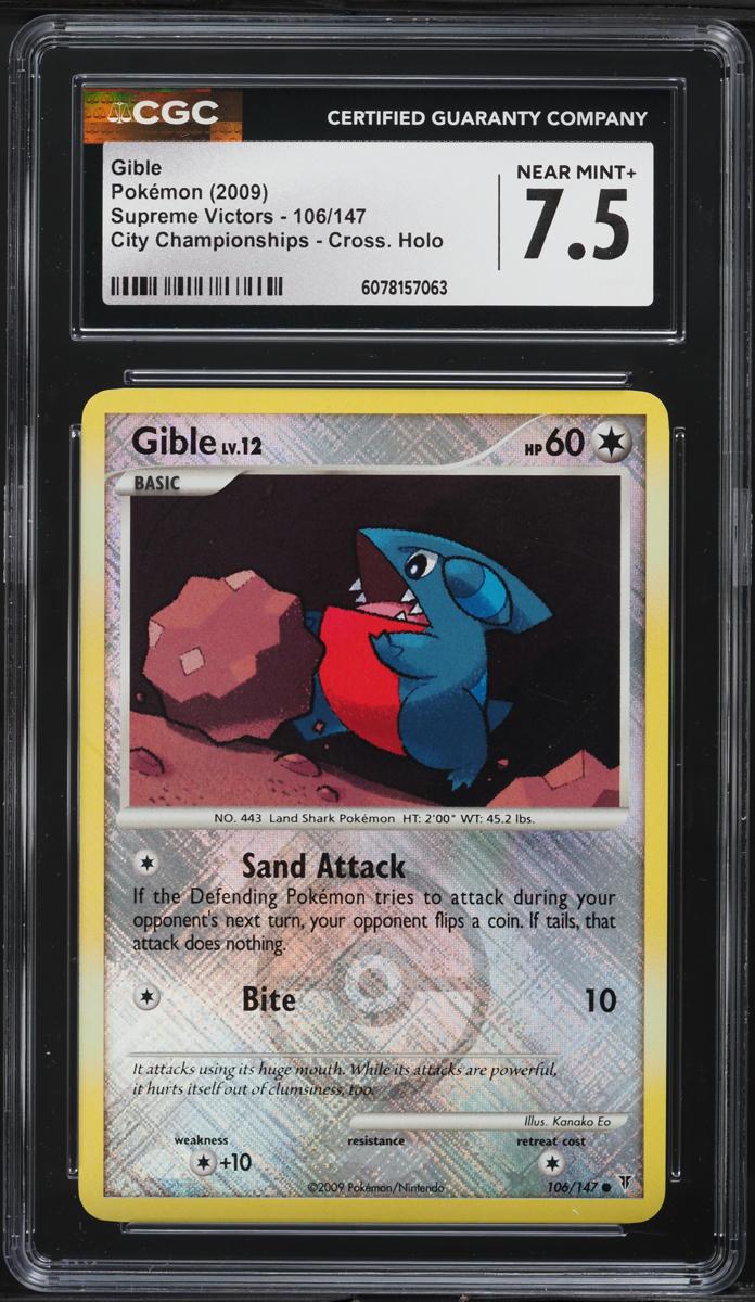 2009 Pokemon Platinum Supreme Victors Championships Holo Gible #106 CGC 7.5 NRMT+