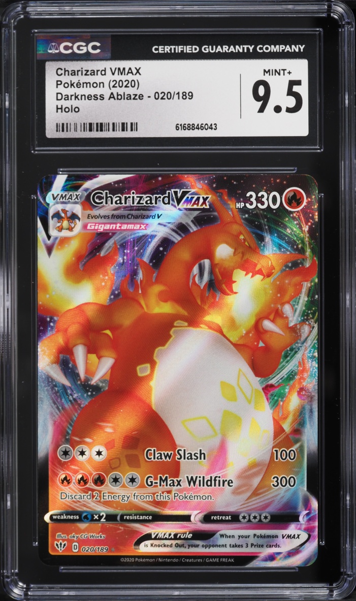 2020 Pokemon Sword & Shield Darkness Ablaze Full Art Charizard VMAX #20 CGC 9.5 MINT+