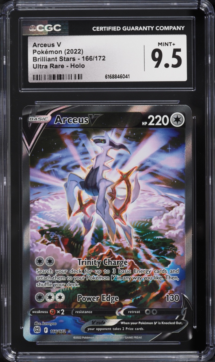 2022 Pokemon Sword & Shield Brilliant Stars Full Art Arceus V #166 CGC 9.5 MINT+