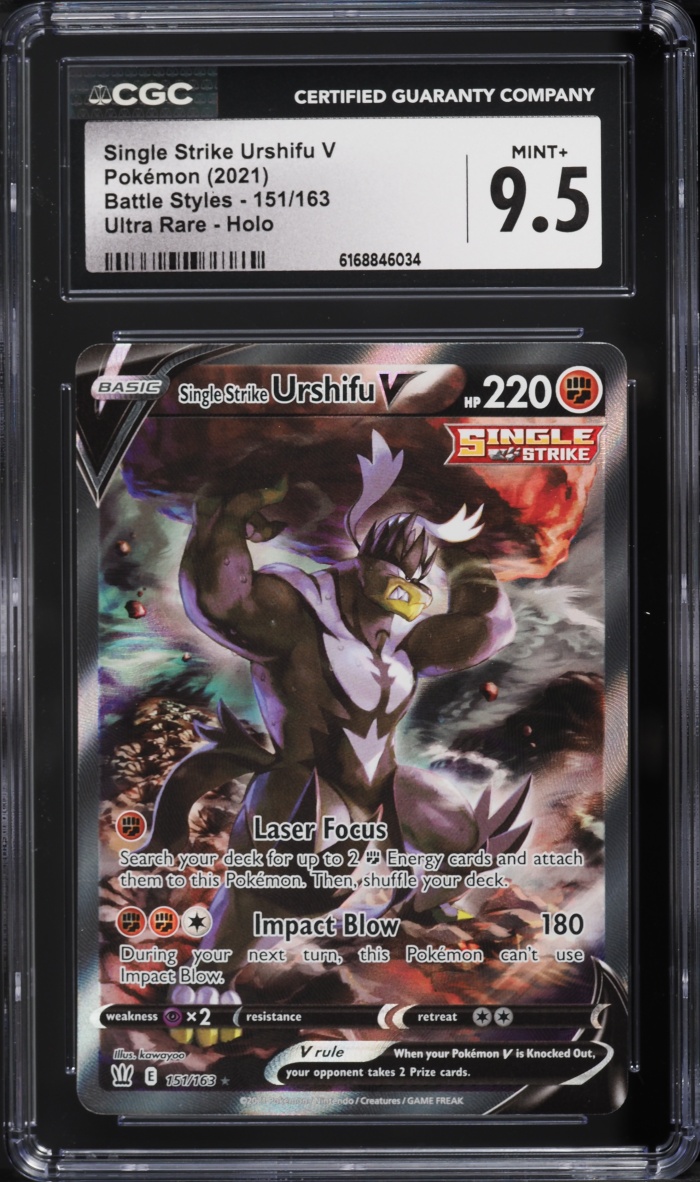 2021 Pokemon Sword & Shield Battle Styles Full Art Single Strike Urshifu V #151 CGC 9.5 MINT+