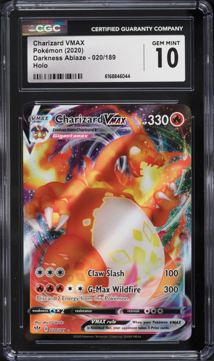 2020 Pokemon Sword & Shield Darkness Ablaze Full Art Charizard VMAX #20 CGC 10 GEM MINT