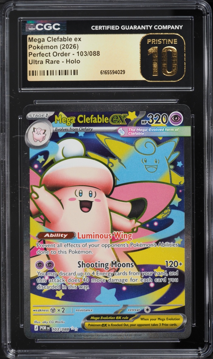 2026 Pokemon Mega Evolution Perfect Order Full Art Mega Clefable Ex #103 CGC 10 PRISTINE