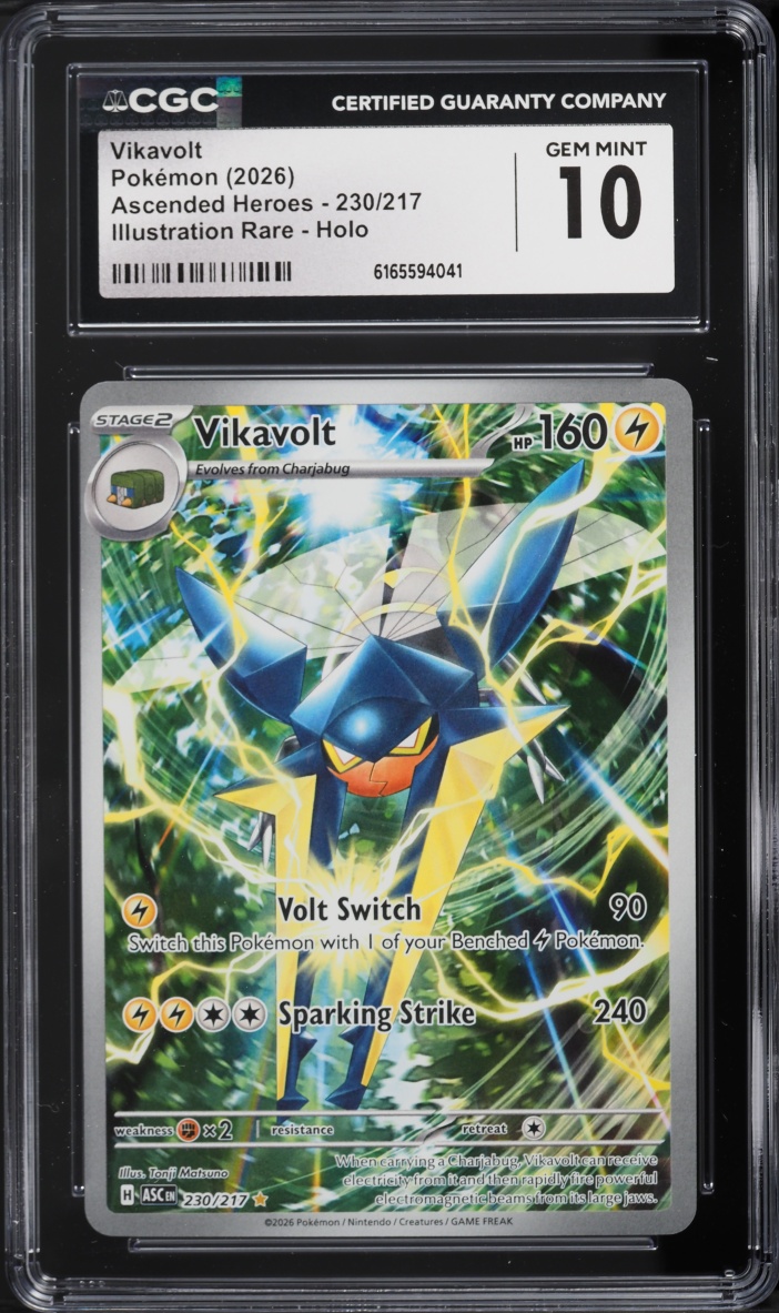 2026 Pokemon Mega Evolution Ascended Heroes IR Vikavolt #230 CGC 10 GEM MINT