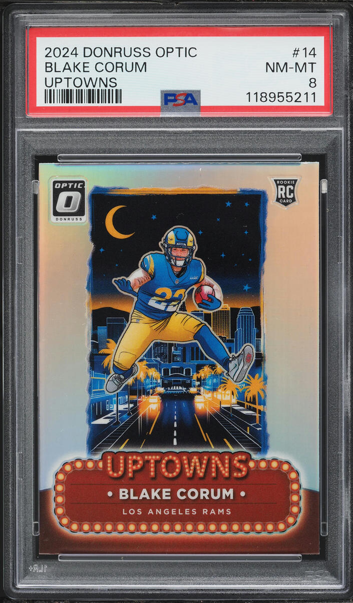 2024 Donruss Optic Uptowns Blake Corum ROOKIE #14 PSA 8 NM-MT