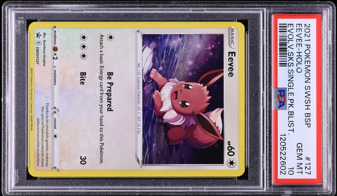 2021 Pokemon Sword & Shield Black Star Promo Evolving Skies Holo Eevee #127 PSA 10 GEM MINT