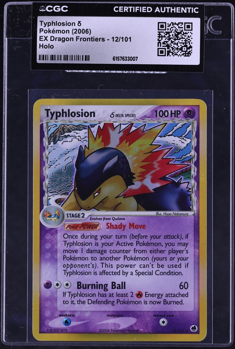 2006 Pokemon EX Dragon Frontiers Holo Typhlosion #12 CGC AUTH