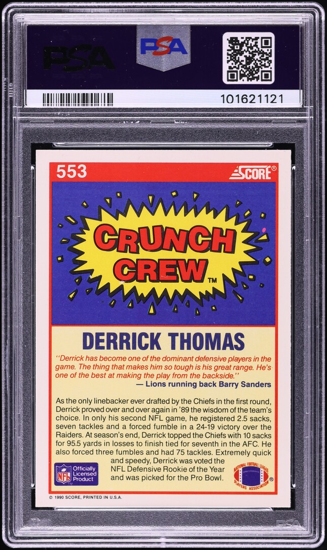 1990 Score Football Derrick Thomas #553 PSA 6 EXMT