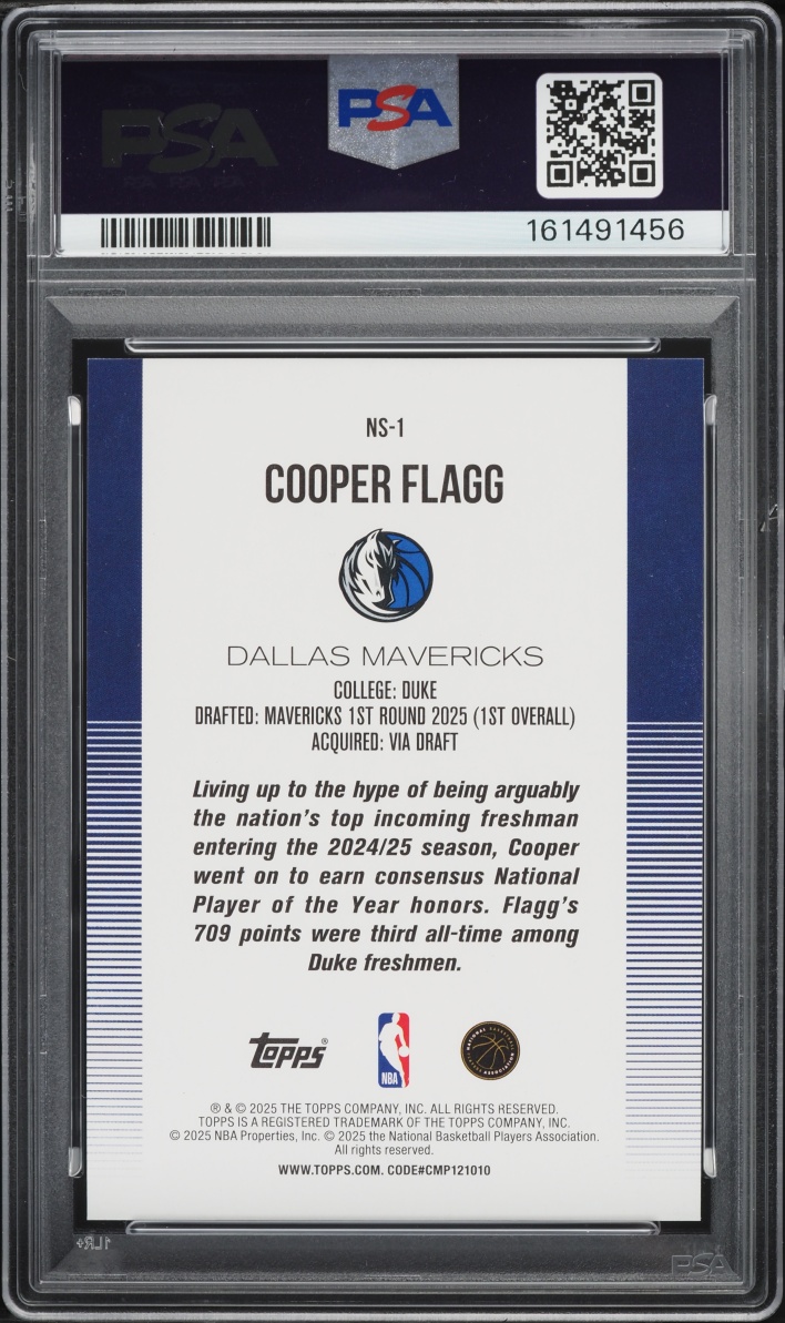 2025 Topps New School Cooper Flagg ROOKIE #NS-1 PSA 9 MINT