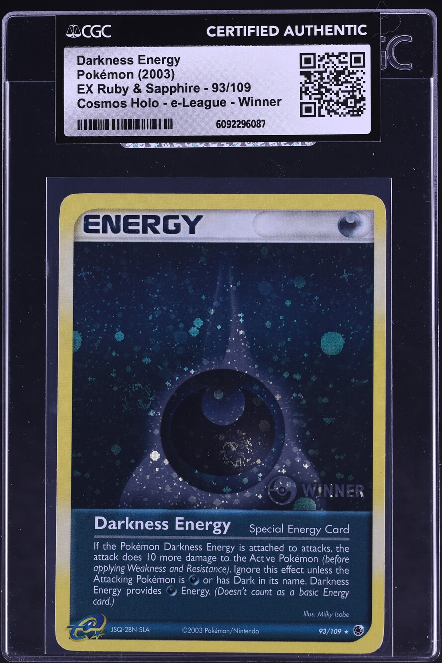 2003 Pokemon EX Ruby & Sapphire E-League Cosmos Holo Darkness Energy #93 CGC AUTH