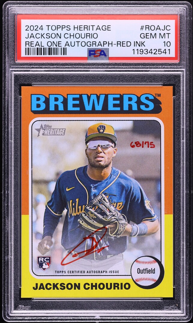 2024 Topps Heritage Real One Red Ink Jackson Chourio ROOKIE