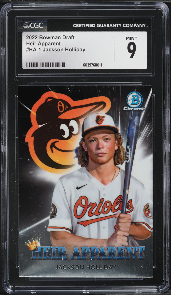 2022 Bowman Chrome Draft Heir Apparent Jackson Holliday PROSPECT #HA1 CGC 9 MINT