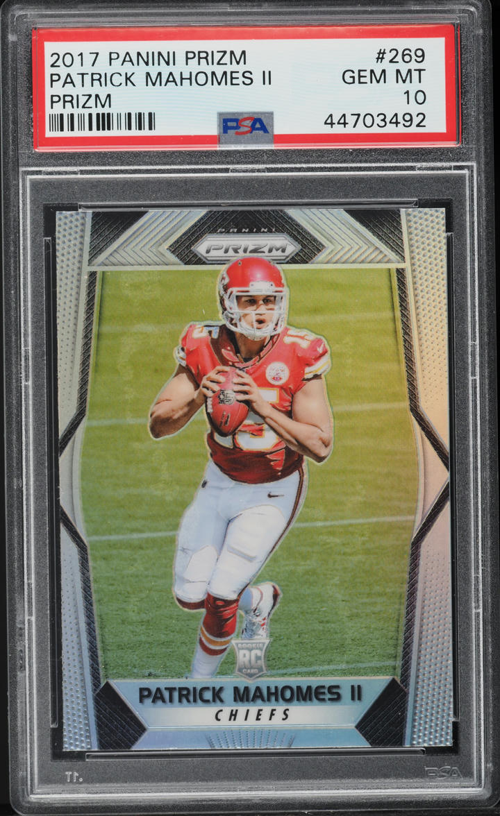 2017 Panini Prizm Silver Patrick Mahomes II ROOKIE #269 PSA 10 GEM MINT ...