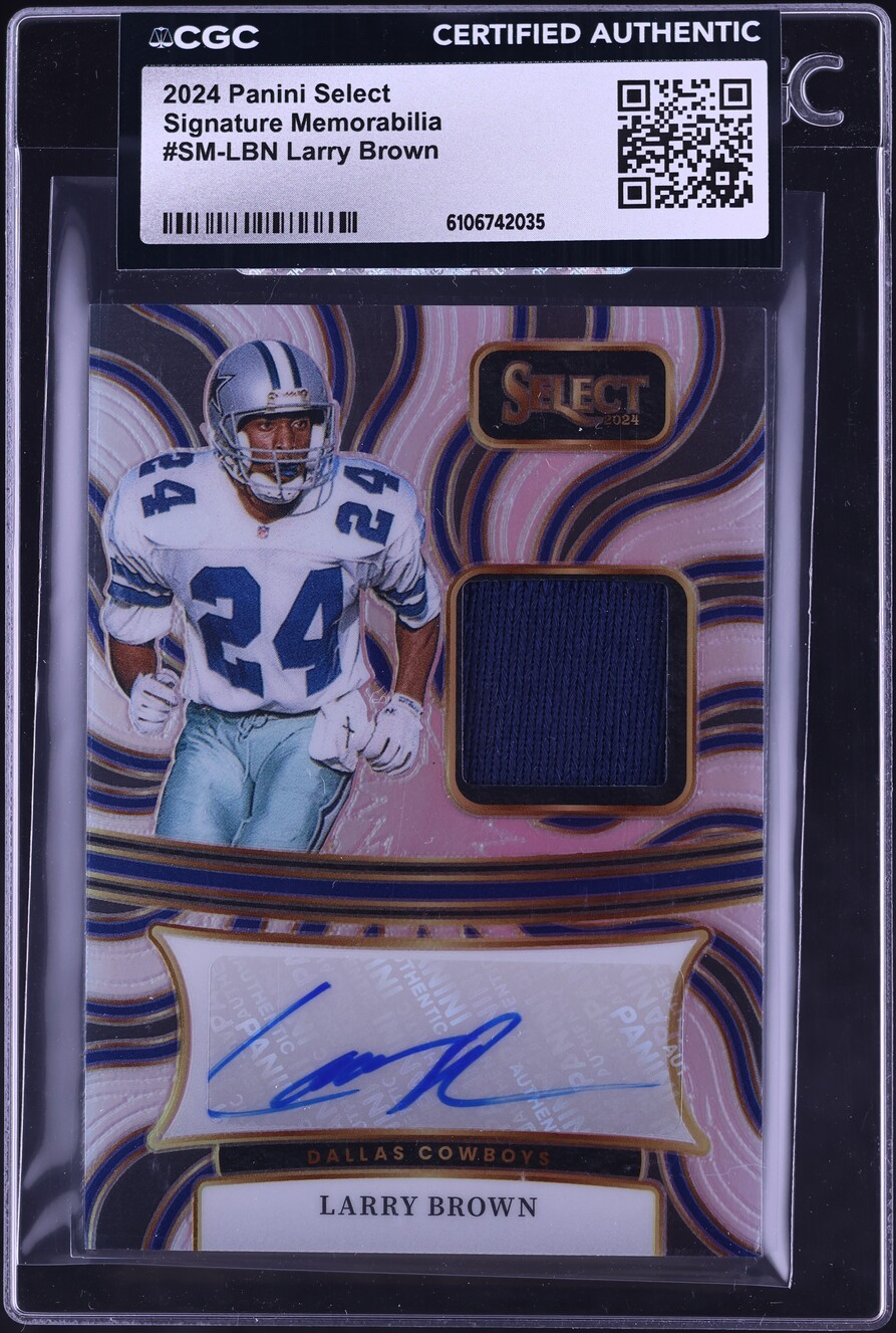 2024 Select Signatures Larry Brown PATCH AUTO /199 #SM-LBN CGC AUTH