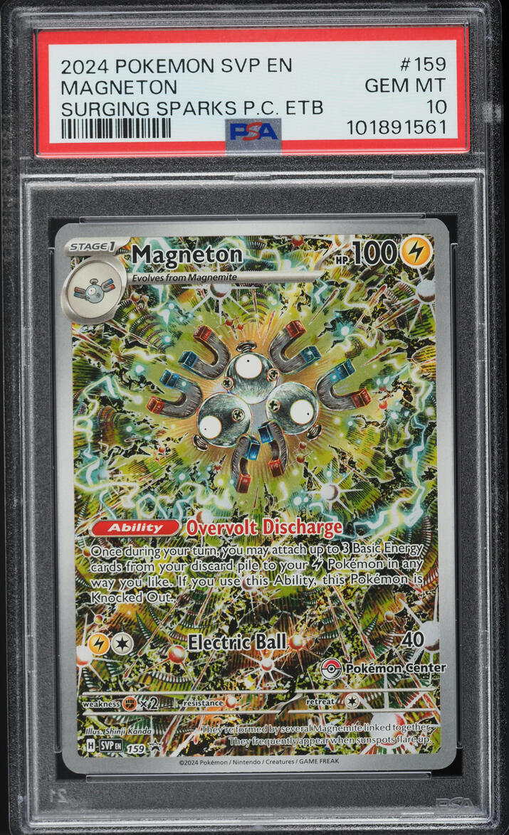 2024 Pokemon SV Black Star Promo Surging Sparks ETB 159 PSA 10 GEM on Fanatics Collect