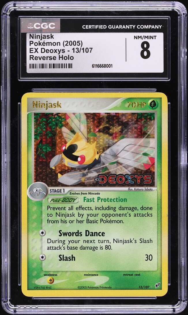 2005 Pokemon EX Deoxys Reverse Holo Ninjask #13 CGC 8 NM-MT
