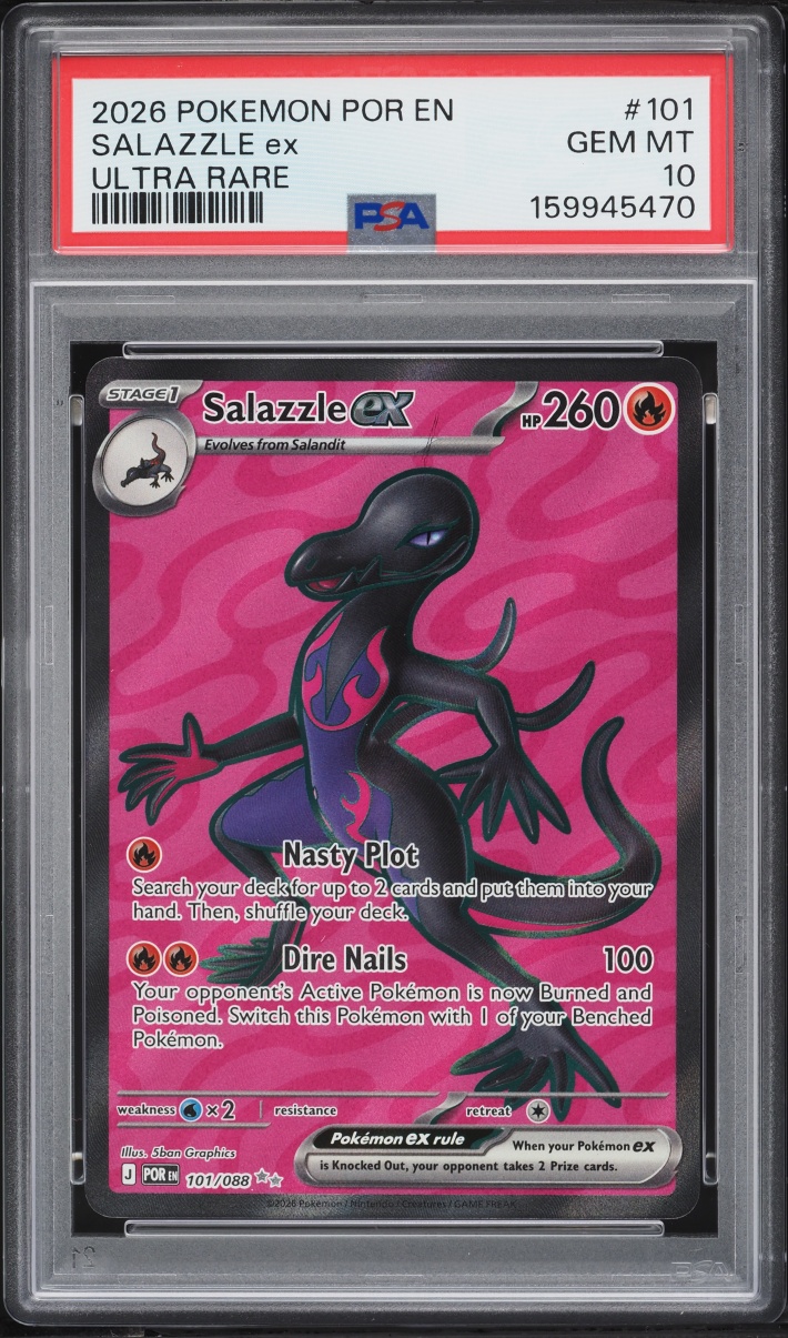 2026 Pokemon Mega Evolution Perfect Order Full Art Salazzle ex #101 PSA 10 GEM MINT