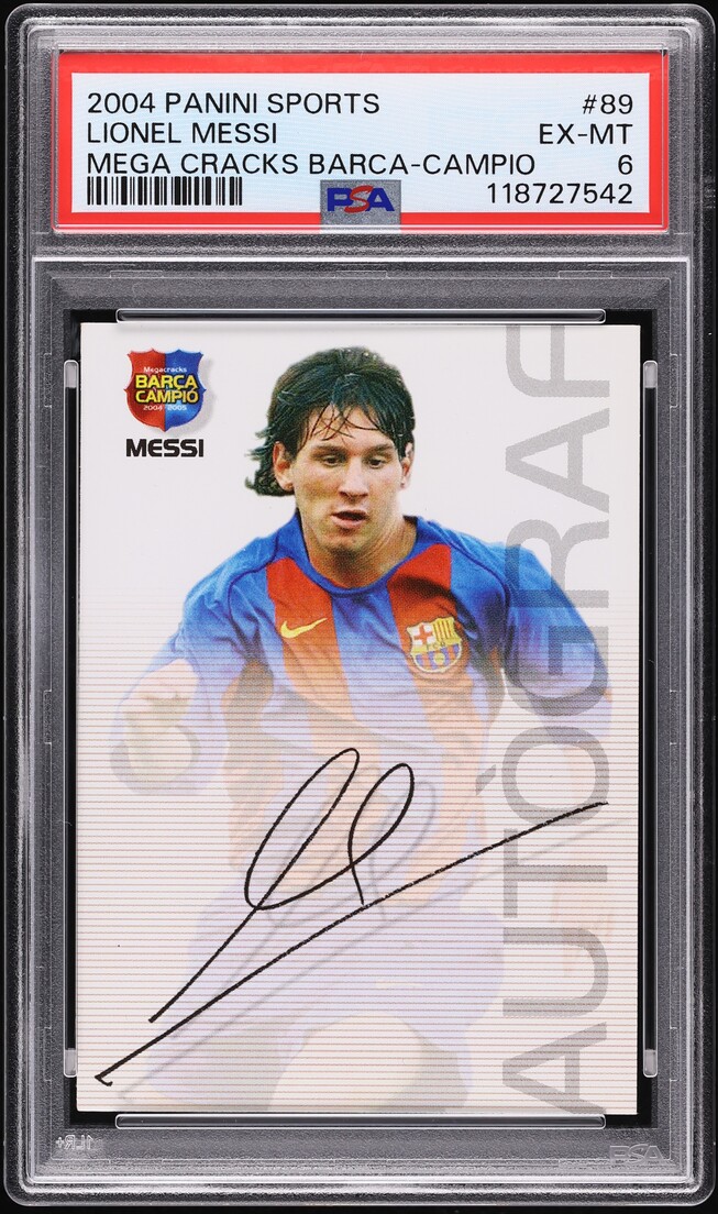 Carte Sportive Panini Ronaldinho 2004 FC Barcelona #49 - Notée PSA 6 (Sports Mega Cracks)
