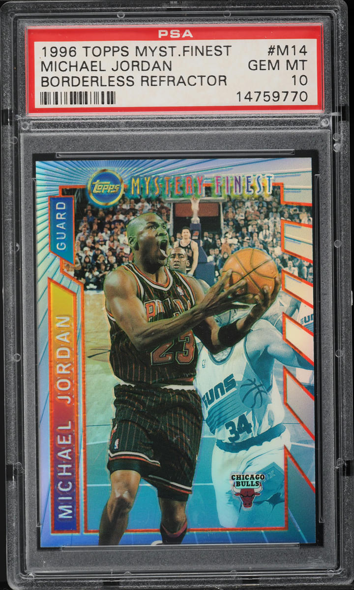 1996 Topps Mystery Finest Borderless Refractor Michael Jordan #M14 PSA 10 GEM
