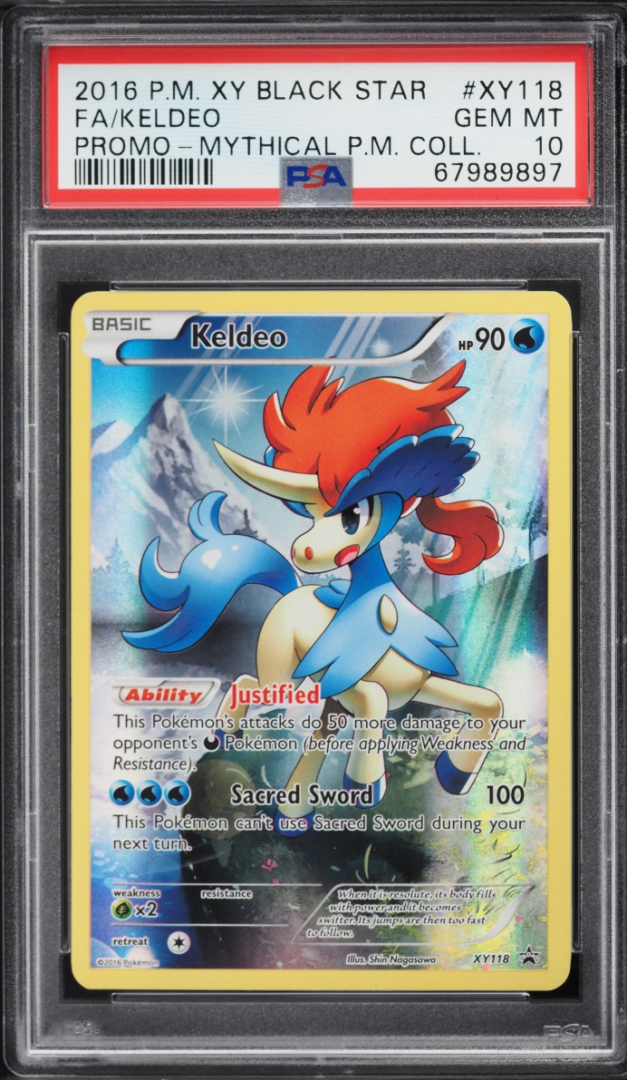2016 Pokemon XY Black Star Promo Mythical Collection Full Art Keldeo #XY118 PSA 10 GEM MINT