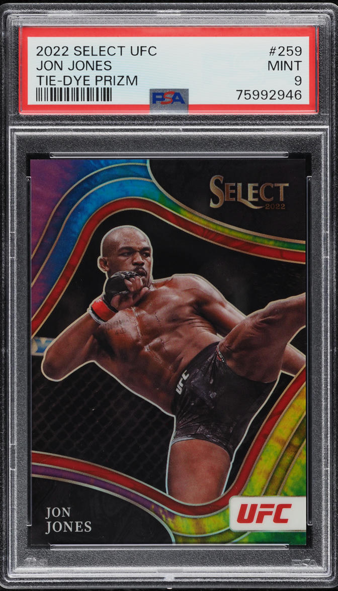 2022 Select UFC Octagonside Tie-Dye Prizm Jon Jones /25 #259 PSA 9 MINT