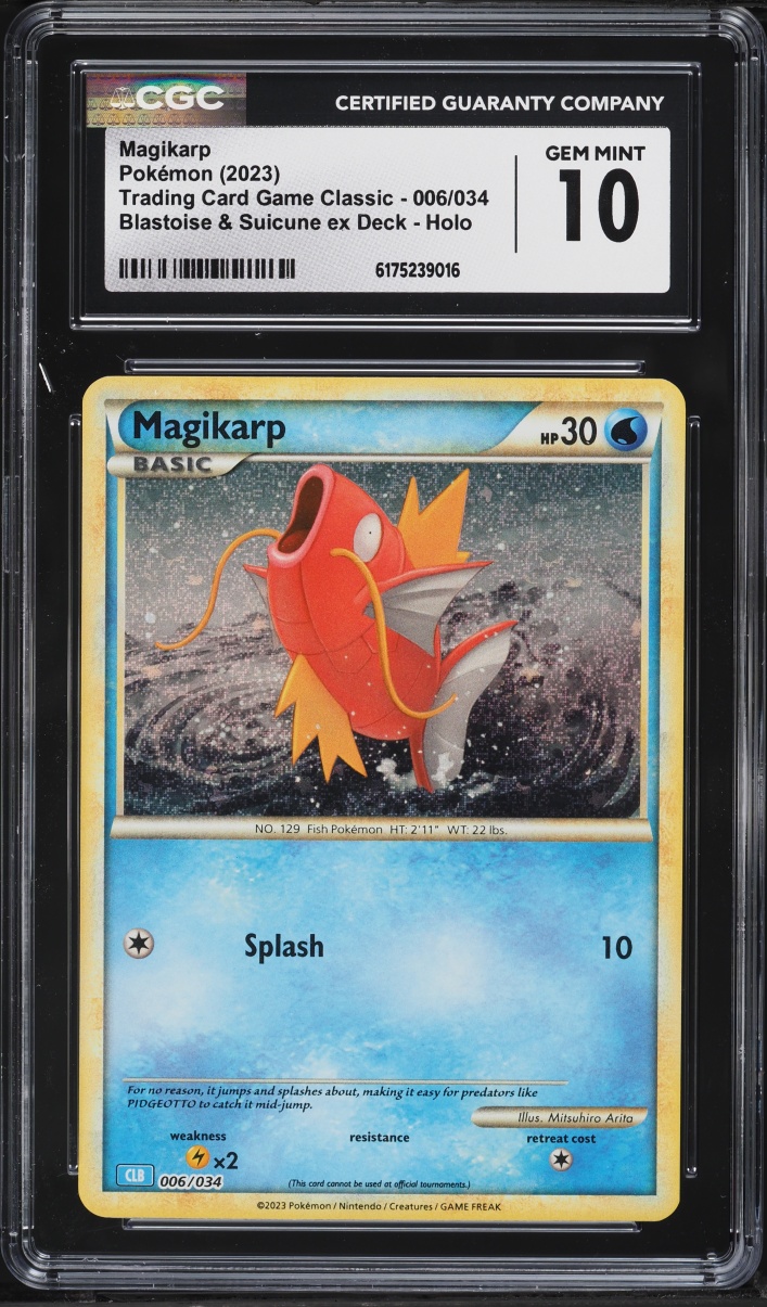 2023 Pokemon TCG Classic Blastoise & Suicune Ex Deck Holo Magikarp #6 CGC 10 GEM MINT
