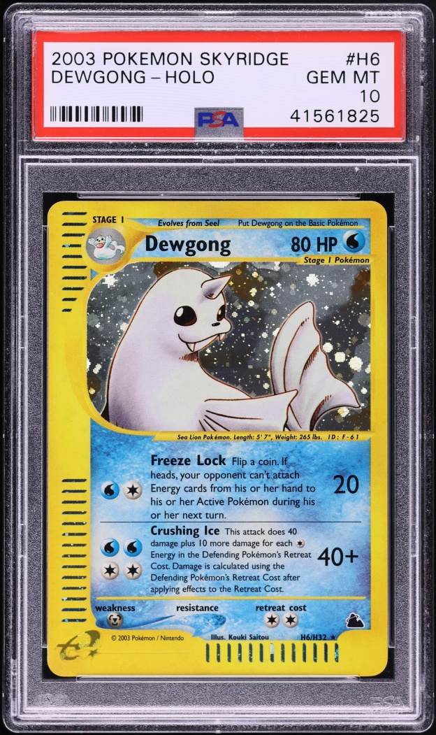 2003 Pokemon Skyridge Holo Dewgong #H6 PSA 10 GEM MINT