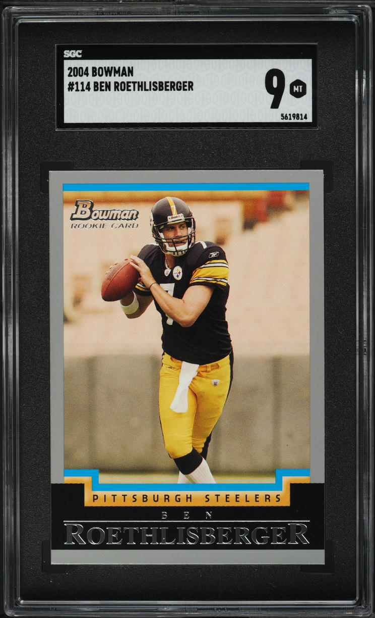 2004 Bowman Football Ben Roethlisberger ROOKIE #114 SGC 9 MINT