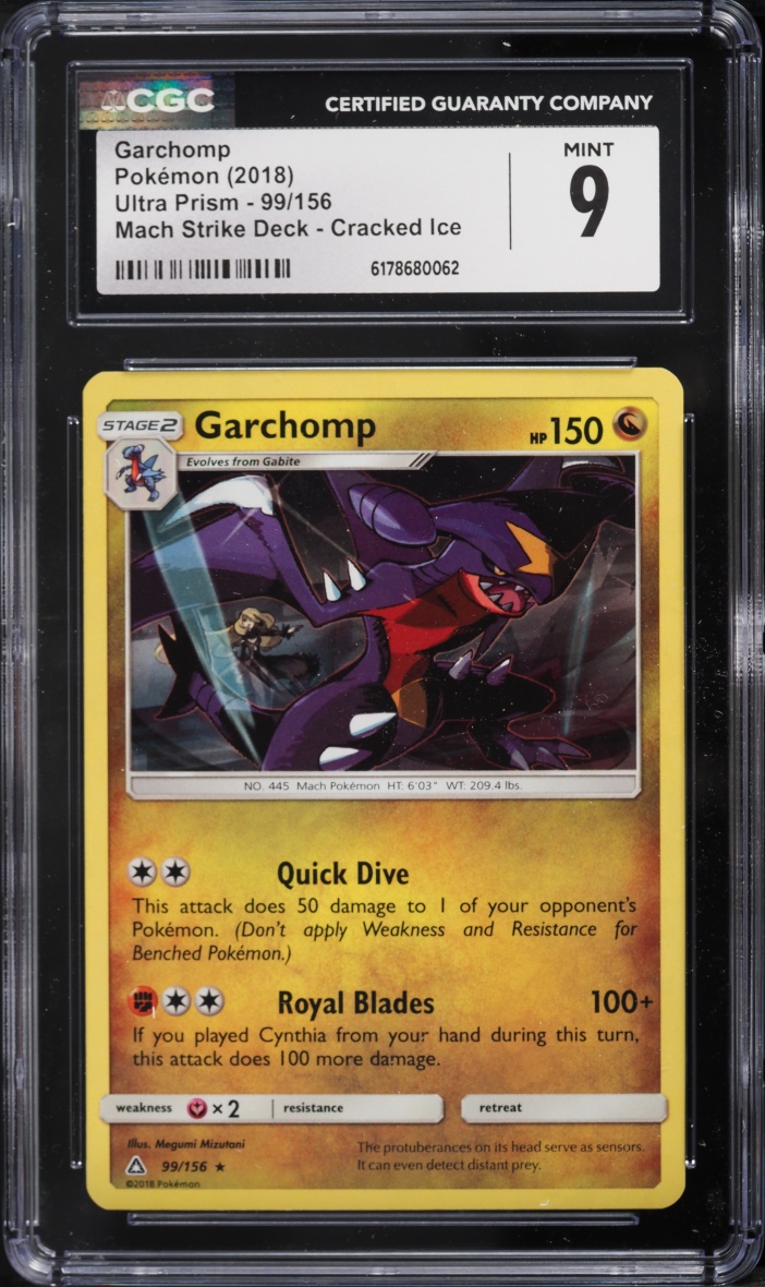 2018 Pokemon Sun & Moon Ultra Prism Mach Strike Deck Cracked Ice Garchomp #99 CGC 9 MINT