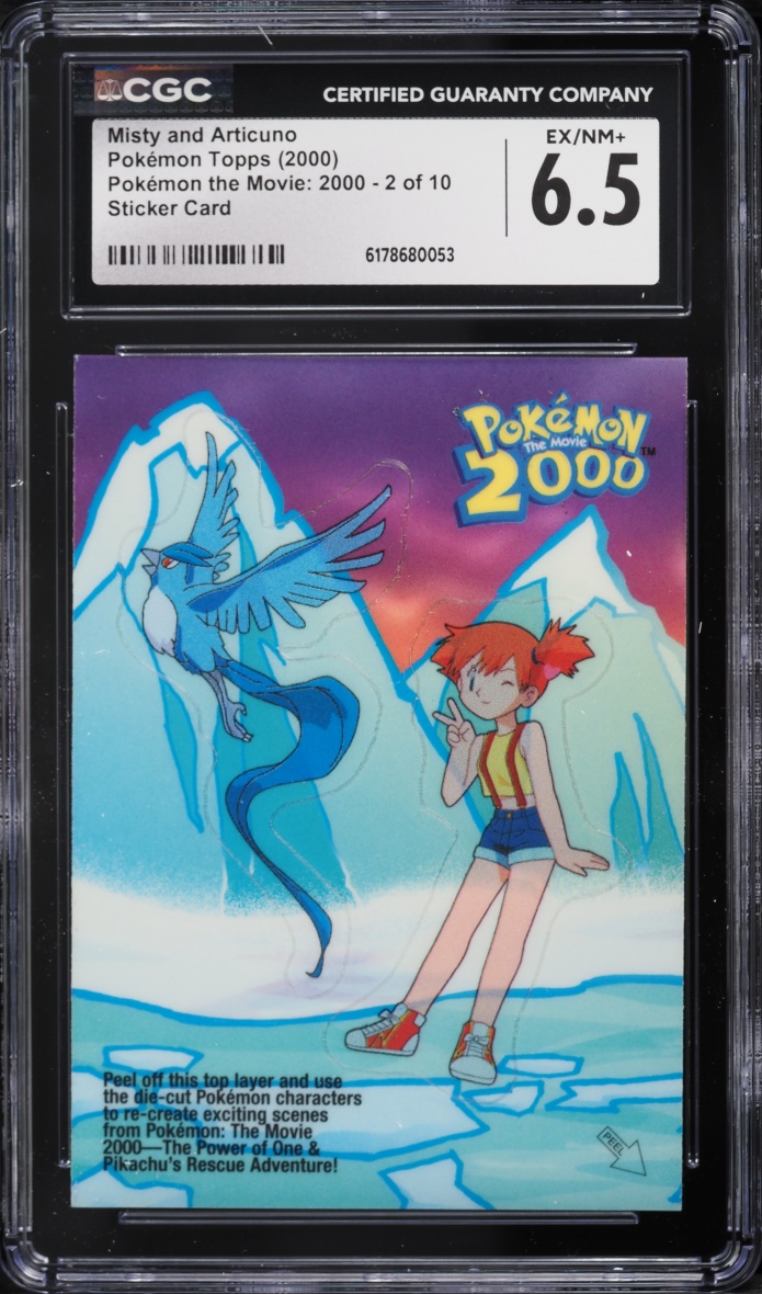 2000 Topps Pokemon The Movie Sticker Misty And Articuno #2 of 10 CGC 6.5 EXMT+