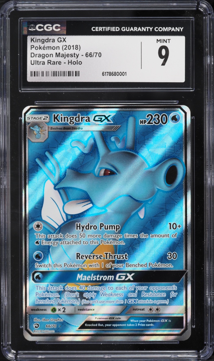2018 Pokemon Sun & Moon Dragon Majesty Full Art Kingdra GX #66 CGC 9 MINT