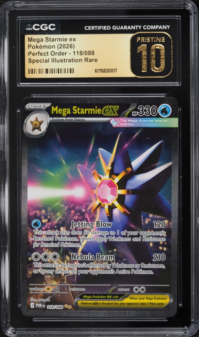 2026 Pokemon Mega Evolution Perfect Order SIR Mega Starmie EX #118 CGC 10 PRISTINE