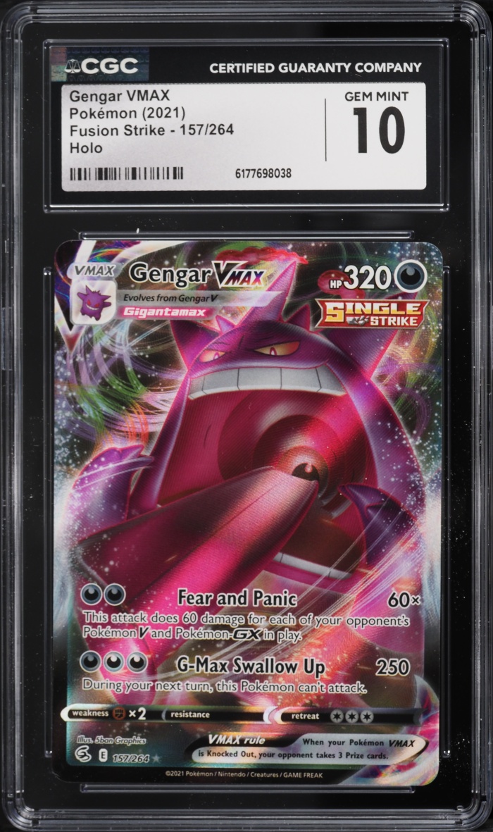 2021 Pokemon Sword & Shield Fusion Strike Full Art Gengar VMAX #157 CGC 10 GEM MINT