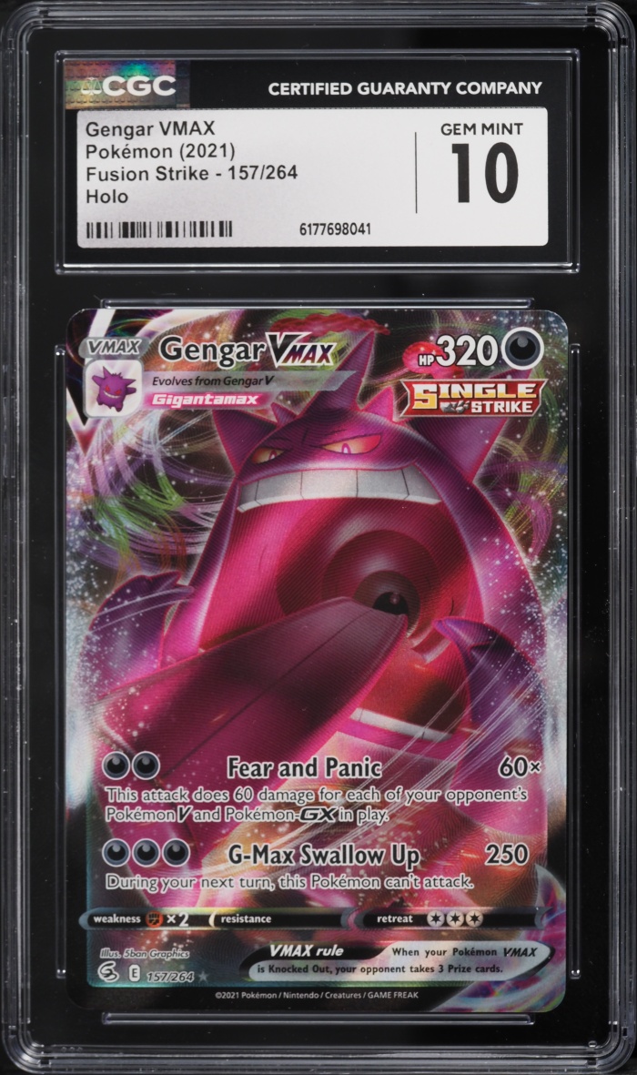 2021 Pokemon Sword & Shield Fusion Strike Full Art Gengar VMAX #157 CGC 10 GEM MINT