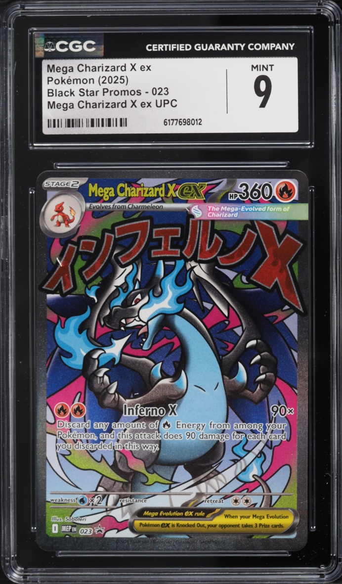 2025 Pokemon Mega Evolution Promo Ultra Premium Full Art Mega Charizard X Ex #23 CGC 9 MINT