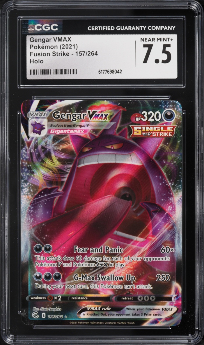 2021 Pokemon Sword & Shield Fusion Strike Full Art Gengar VMAX #157 CGC 7.5 NRMT+