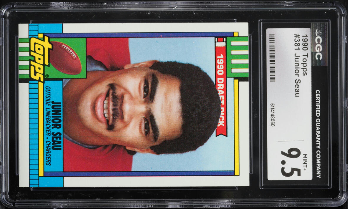 1990 Topps Football Junior Seau ROOKIE #381 CGC 9.5 MINT+