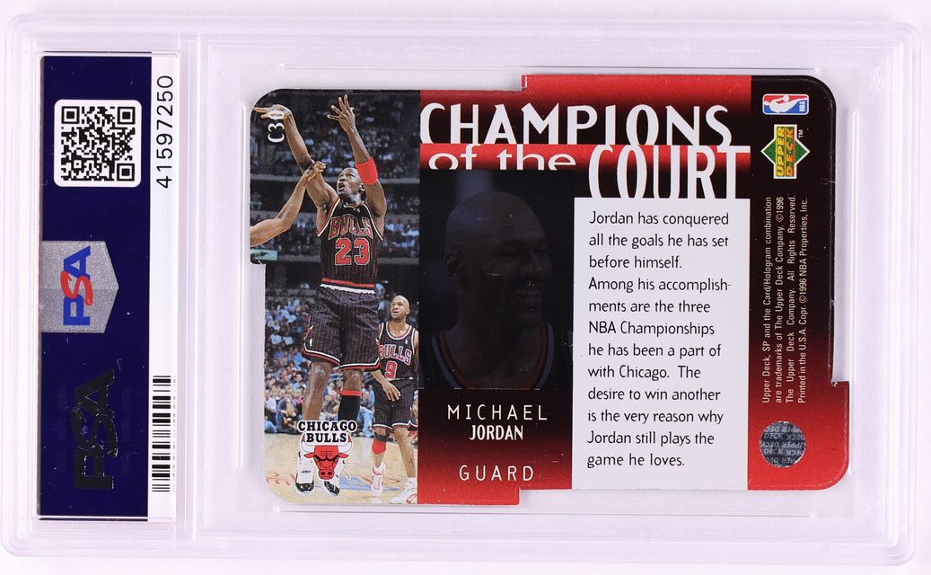 1995 SP Championship Champ Of The Court Die-Cut Michael Jordan #C30 PSA 10 GEM MINT