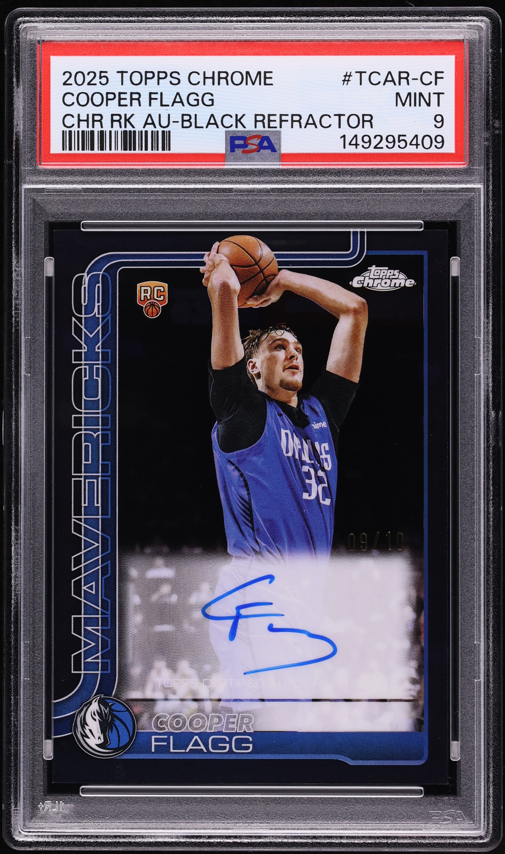2025 Topps Chrome Black Refractor Cooper Flagg ROOKIE AUTO /10