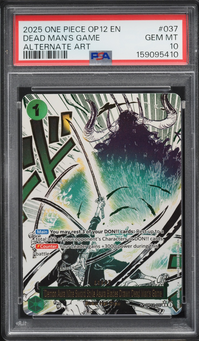 2025 One Piece Legacy Of The Master Alt Art Dead Man's Game #OP12-037 PSA 10 GEM MINT