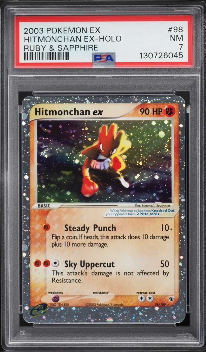 2003 Pokemon EX Ruby & Sapphire Holo Hitmonchan ex #98 PSA 7 NRMT