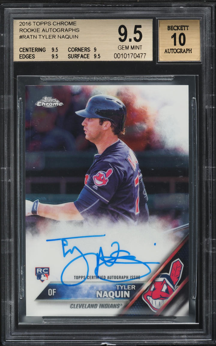 2016 Topps Chrome Tyler Naquin ROOKIE AUTO #RA-TN BGS 9.5 GEM MINT
